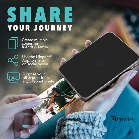 Lifeprint Ultra Slim 2x3 Portable Photo & Video Printer | Augmented Reality Bluetooth Instant Printer for iOS & Android | ZINK Zero Ink Sticky-Back Photo Paper (Renewed) in Kuwait