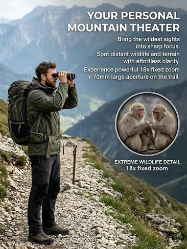 18x70 Binoculars for Adults, High Power 70mm Aperture | Explore Astronomy, Stargazing, Wildlife and Coastal Views with Bright Vision for Long Distance Outdoor Observation in Kuwait