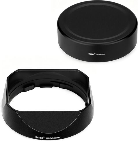 Hagoe Metal Square Lens Hood with Cap for Voigtlander Nokton 28mm F1.5 35mm F1.4 40mm F1.4 VM for Zeiss 2/50 Biogon T* 2/35 ZM Lenses, Bayonet,43mm UV Compatible Black Replaces LH-6 in Kuwait