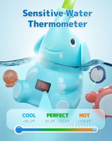 Baby Bath Shower Head with Water Thermometer, 3-in-1 Rechargeable Bath Toys, 3 Exchangable Shower Heads and Soft Silicone Baby Brush, for Newborns, Toddlers in The Tub or Sink - Automatic Ⅲ in Kuwait