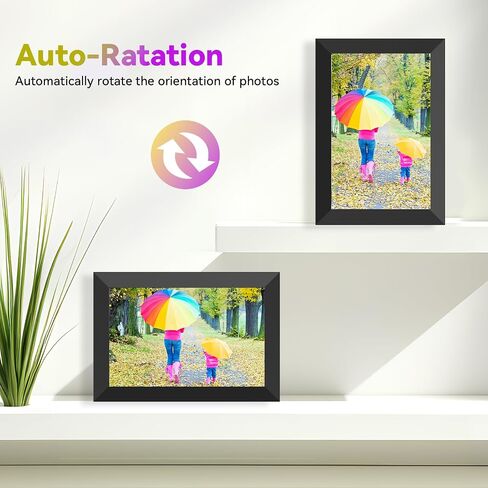 10.1 Inch WiFi Digital Picture Frame, 1280x800 HD IPS Touch Screen Cloud Smart Photo Frames, Auto Rotation, Wall Mountable Share Photos Or Videos for Via APP in Kuwait