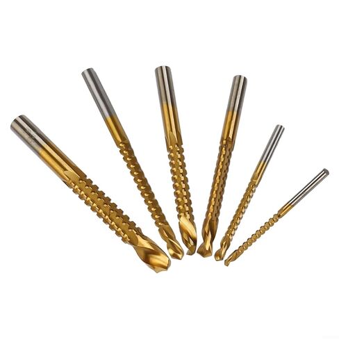 6PCS HSS Drill Bits with Oblique Blade Design for Effective Drilling and Slotting on Wood Metal Plastic in Kuwait