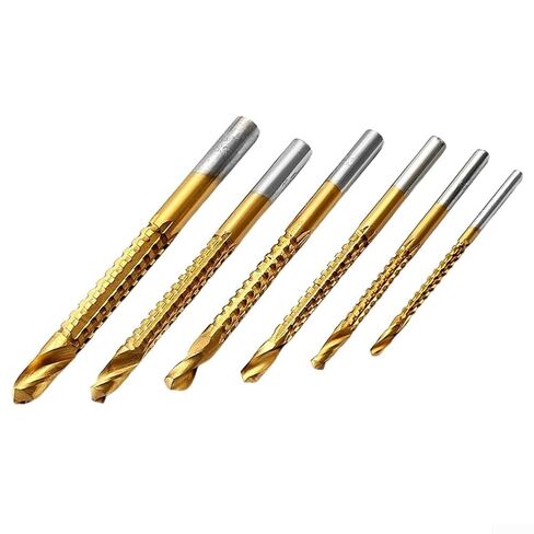 6PCS HSS Drill Bits with Oblique Blade Design for Effective Drilling and Slotting on Wood Metal Plastic in Kuwait
