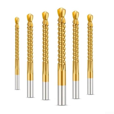 6PCS HSS Drill Bits with Oblique Blade Design for Effective Drilling and Slotting on Wood Metal Plastic in Kuwait