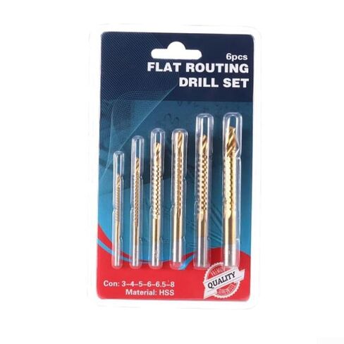6PCS HSS Drill Bits with Oblique Blade Design for Effective Drilling and Slotting on Wood Metal Plastic in Kuwait