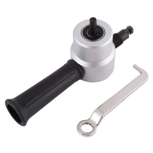 1PC Power Drill Nibbler 360 Degree Adjustable Metal Sheet Cut Double Head with Wrench Parts Silver/Orange Attachment in Kuwait