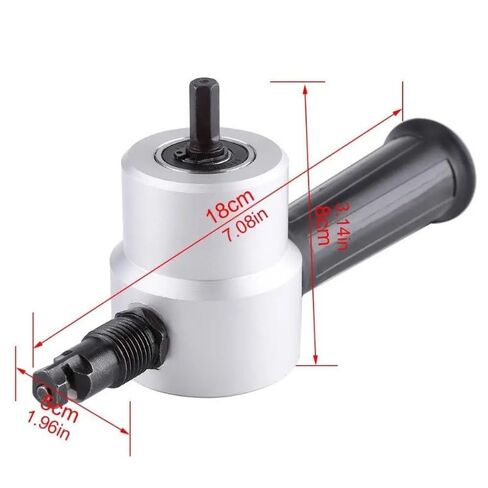 1PC Power Drill Nibbler 360 Degree Adjustable Metal Sheet Cut Double Head with Wrench Parts Silver/Orange Attachment in Kuwait