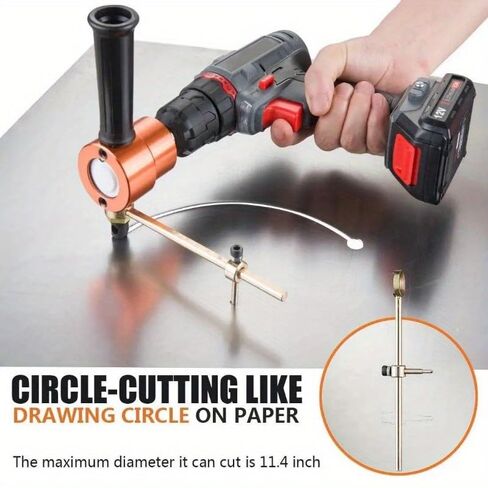 1PC Power Drill Nibbler 360 Degree Adjustable Metal Sheet Cut Double Head with Wrench Parts Silver/Orange Attachment in Kuwait