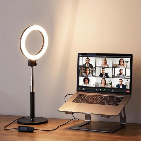 5" Desktop Ring Light with Stand for Video Conferencing, Portable Laptop Ring Light for Zoom Meeting, Selfie, Streaming, Makeup, Filming in Kuwait