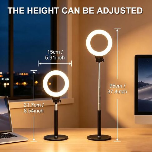 5" Desktop Ring Light with Stand for Video Conferencing, Portable Laptop Ring Light for Zoom Meeting, Selfie, Streaming, Makeup, Filming in Kuwait