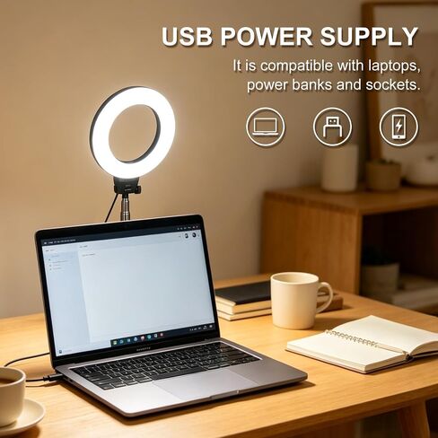 5" Desktop Ring Light with Stand for Video Conferencing, Portable Laptop Ring Light for Zoom Meeting, Selfie, Streaming, Makeup, Filming in Kuwait