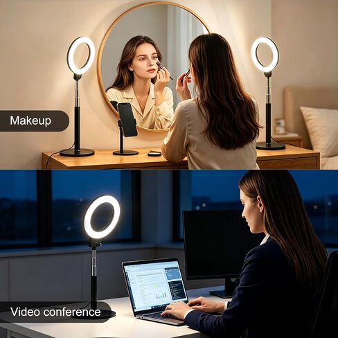 5" Desktop Ring Light with Stand for Video Conferencing, Portable Laptop Ring Light for Zoom Meeting, Selfie, Streaming, Makeup, Filming in Kuwait