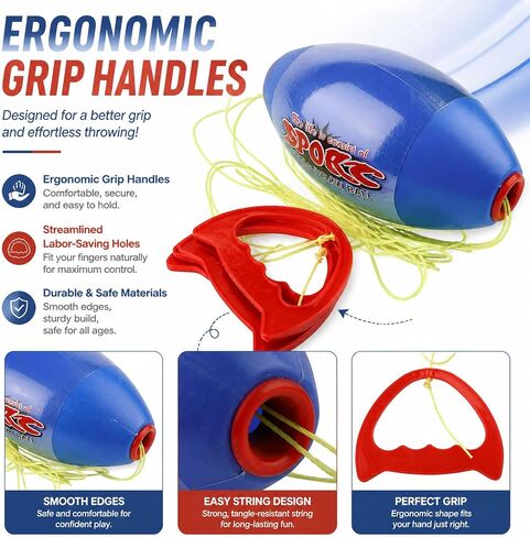 Zoom Ball Pe, Parent Child Interactive Gameplay Two Person Cooperative Shuttle Pulling Ball with Ergonomic Handle for Kids Boys Girls Indoor Outdoor 7.1x3.9inch in Kuwait
