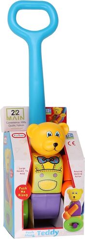 Funtime Push Along Teddy Toy for Ages 12 Months+ | Push Toy for Baby, Toddler, Preschool Age | Learn to Walk Toy | Push and Pull Toy | Playful Kids Toy in Kuwait