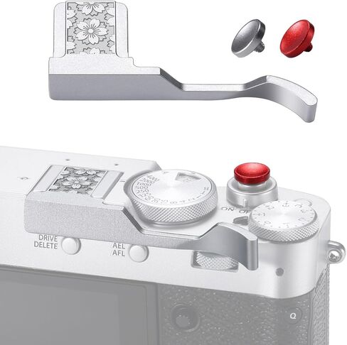Metal Thumb Grip with Hot Shoe Cover for Fujifilm X100V/X100VI Camera Hot Shoe Thumb Hand Grip (Flowers-Set) in Saudi Arabia