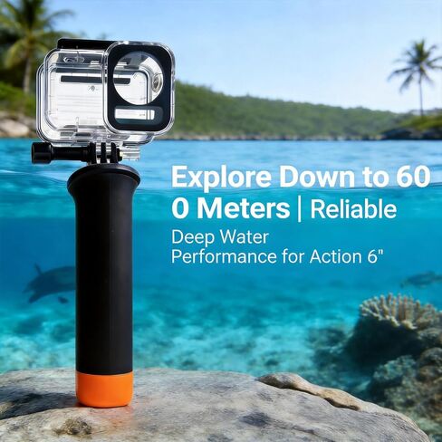 Diving Accessory Kit for DJI osmo Action 6, 60M/196FT Waterproof Case, Floating Grip, Anti-Fog Foams, Hand Strap, Locking Screw for Underwater Shooting in Kuwait