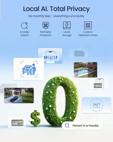 REOLINK OMVI 3i WiFi, 10MP+8MP 4K, Triple-Lens Outdoor Security Camera | 180° Panoramic + Pan-Tilt, SyncTrack&Auto Tracking, Dual-Band WiFi 6, Smart Detection, Local AI Video Search, No Monthly Fees in Kuwait