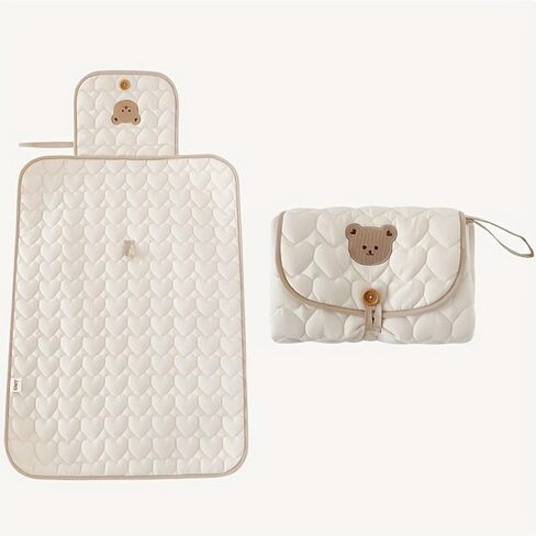 Portable Diaper Changing Pad - Soft and Easy to Clean Diaper Changing Mat for Babies - The Perfect Lightweight and Foldable Pad for Traveling-Little Bear in Kuwait