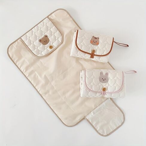 Portable Diaper Changing Pad - Soft and Easy to Clean Diaper Changing Mat for Babies - The Perfect Lightweight and Foldable Pad for Traveling-Little Bear in Kuwait