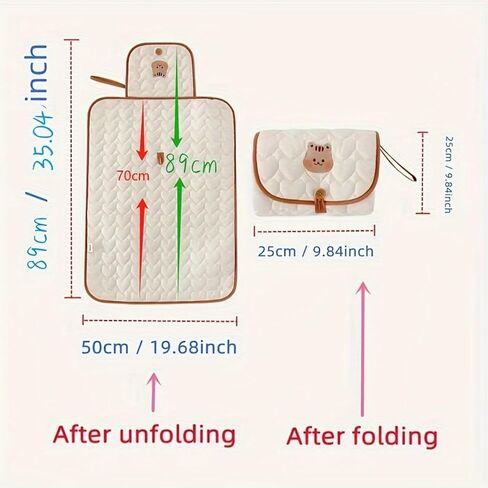Portable Diaper Changing Pad - Soft and Easy to Clean Diaper Changing Mat for Babies - The Perfect Lightweight and Foldable Pad for Traveling-Little Bear in Kuwait