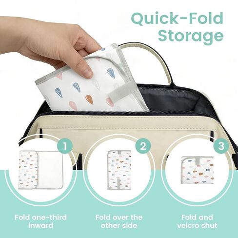 Mommy's Choice Portable Baby Changing Pad, Waterproof, Raindrops | Waterproof, wipeable changing mat for newborn diaper changes at home or while traveling; lightweight design for everyday use in Kuwait