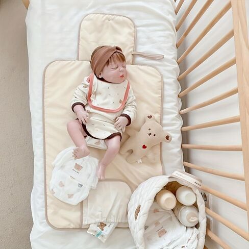Portable Diaper Changing Pad - Soft and Easy to Clean Diaper Changing Mat for Babies - The Perfect Lightweight and Foldable Pad for Traveling-Little Bear in Kuwait