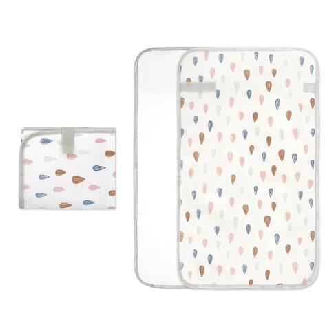Mommy's Choice Portable Baby Changing Pad, Waterproof, Raindrops | Waterproof, wipeable changing mat for newborn diaper changes at home or while traveling; lightweight design for everyday use in Kuwait