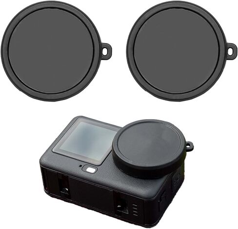 2PCS Camera Lens Caps for DJI Osmo Action 6 Silicone Lens, Compatible with DJI Osmo Action 6, Washable Anti Loss Cover with Lanyard Hole (Black) in Kuwait