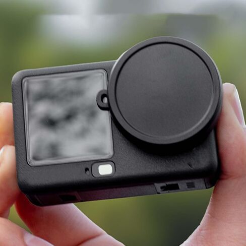 2PCS Camera Lens Caps for DJI Osmo Action 6 Silicone Lens, Compatible with DJI Osmo Action 6, Washable Anti Loss Cover with Lanyard Hole (Black) in Kuwait