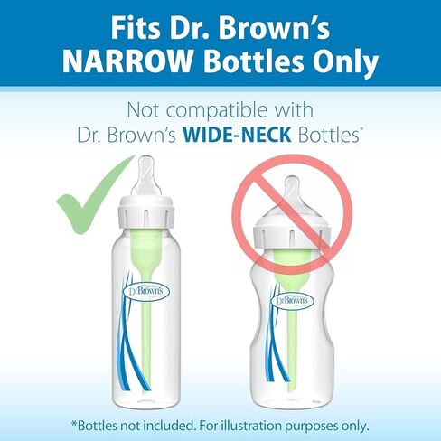 Dr. Brown's Anti-Colic Narrow Glass Baby Bottles 8 oz 4-Pack with Level 1 Nipples + Level 2 Medium Flow Narrow Silicone Nipples 6-Pack Bundle, BPA Free, 0m+ and 3m+ in Kuwait