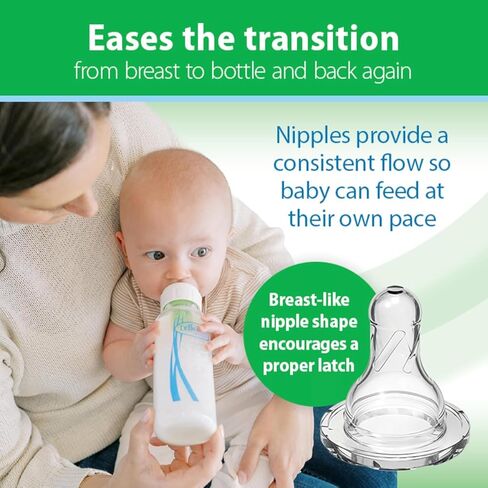 Dr. Brown's Anti-Colic Narrow Glass Baby Bottles 8 oz 4-Pack with Level 1 Nipples + Level 2 Medium Flow Narrow Silicone Nipples 6-Pack Bundle, BPA Free, 0m+ and 3m+ in Kuwait