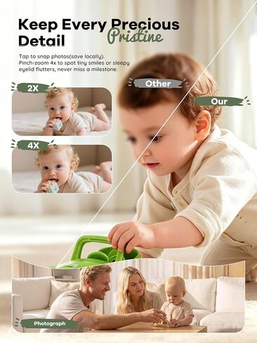 Baby Monitor with Camera and Audio, No WiFi, with Clip for Crib & Stand | Portable 3.5" HD IPS Video Screen, 2.4G FHSS, Auto Night Vision, 2-Way Smart VOX mode, Feed Rem, Temp Sense, Travel & Nursery in Kuwait