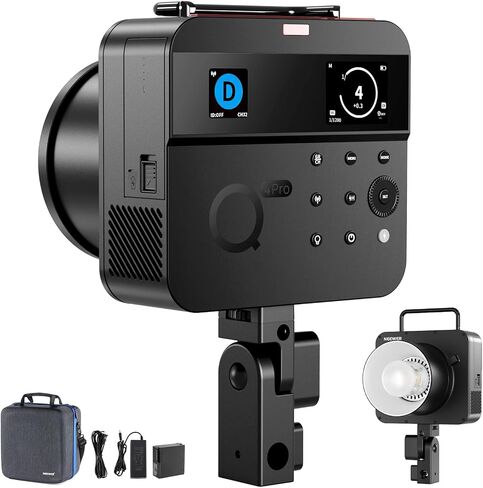NEEWER 600Ws 2.4G TTL Outdoor Studio Flash, App Control Strobe Light Photography with 1/1 to 1/512 Output, 1/8000 HSS, 3000mAh Battery/400 Full Power Flash/0.01-0.9s Recycle/30W LED Modeling Lamp, Q6 in Kuwait