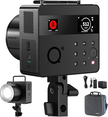 NEEWER 600Ws 2.4G TTL Outdoor Studio Flash, App Control Strobe Light Photography with 1/1 to 1/512 Output, 1/8000 HSS, 3000mAh Battery/400 Full Power Flash/0.01-0.9s Recycle/30W LED Modeling Lamp, Q6 in Saudi Arabia