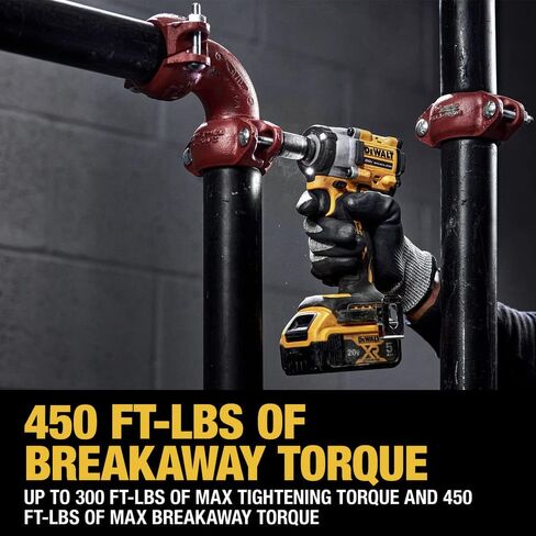 DEWALT DCF921P2 ATOMIC 20V MAX* 1/2 in. Cordless Impact Wrench with Hog Ring Anvil Kit | 300 Ft-Lbs Fastening/450 Ft-Lbs Breakaway, 4 Speeds, Kit: DCF921, DCB115, 2) DCB205 5ah in Kuwait