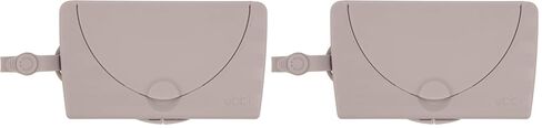 Ubbi On-The-Go Baby Wipes Dispenser, Portable Wipes Container for Travel, Diaper Bag Accessory Must Have for Newborns, Reusable Wipes Holder, Taupe (Pack of 2) in Kuwait