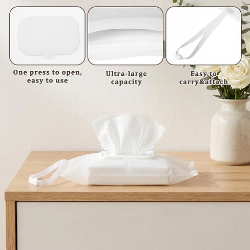 3 Pcs Baby Wipe Dispenser Refillable Wipe Holder Reusable Wet Wipes Case Container for Outdoor Travel Hiking Wallets Backpacks Strollers(Square Cover) in Kuwait