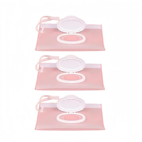 3Pcs Baby Wipe Case Travel Holder Keeps Wipes Moist Set of Wet Wipes Holders Travel Wipes Case Cases Portable Travel On The Go Refillable Dispenser Container Waterproof Wipe Container with Sealed in Kuwait