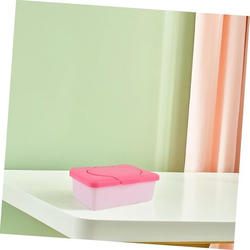 Baby Wipes Case Refillable Wipes Dispenser with Lid Portable Tissue Storage Container for 80 Wipes Moisture Retaining Wipe Holder for Home Travel Car Bathroom in Kuwait