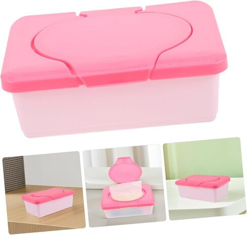 Baby Wipes Case Refillable Wipes Dispenser with Lid Portable Tissue Storage Container for 80 Wipes Moisture Retaining Wipe Holder for Home Travel Car Bathroom in Kuwait