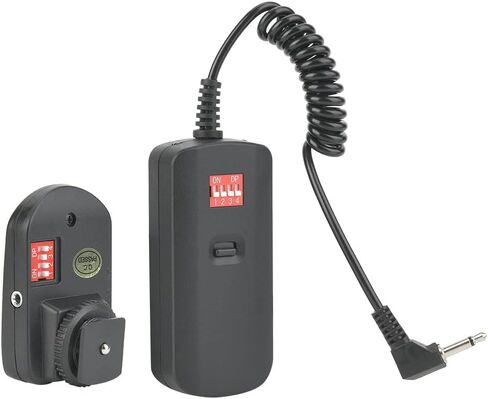 Diyeeni Wireless Flash Trigger, 16 Channel Professional Transmitter and Receiver Kit with 433MHz System and 3.5mm to 6.35mm Adapter for Studio Flash DSLR Cameras in Kuwait