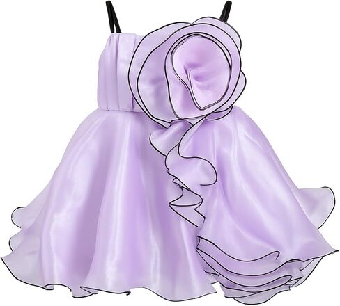 Baby Toddler Girls Ruffle Tulle Dress w Flower Statement – Birthday Wedding Flower Girl Easter Eid Valentine Party Photo in Kuwait