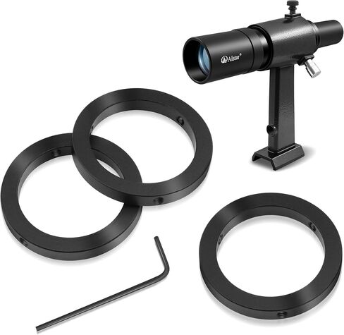 Alstar Finder Scope, 6x30 Correct-Image Optical Finderscope - Bundle with - 1.25" Telescope Eyepiece Parfocal Rings in Kuwait