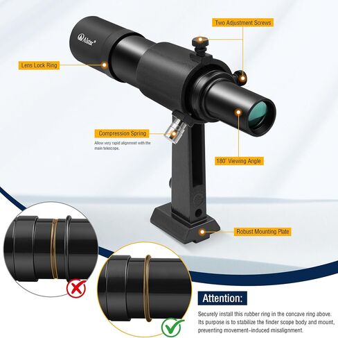 Alstar Finder Scope, 6x30 Finderscope - Bundle with - Red Laser Collimator 1.25 inch in Kuwait