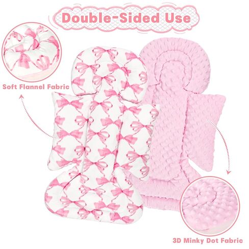 Car Seat Cover Baby & Infant Car Saet Insert, HNHUAMING Infant Car Seat Covers Canopy & Baby Car Seat Head Support, Newborn Carseat Covers & Carseat Cushion, Pink Bow in Kuwait