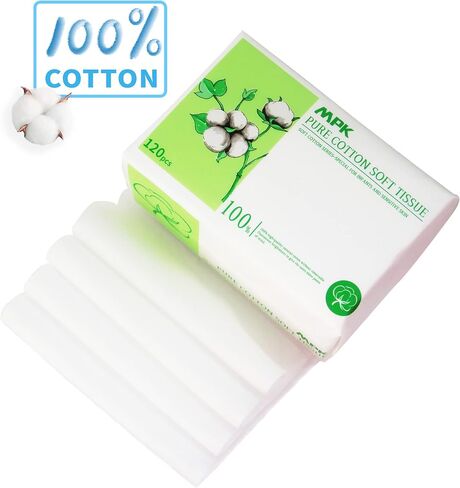 MPK-100% Cotton Baby Dry Wipes, Baby care，Unscented and Hypoallergenic, 120pcs/pack, 720pcs/6pack Odorless Disposable Facial Tissues，Baby Necessities for Diaper Changes, Meals,Wet and Dry Use in Kuwait