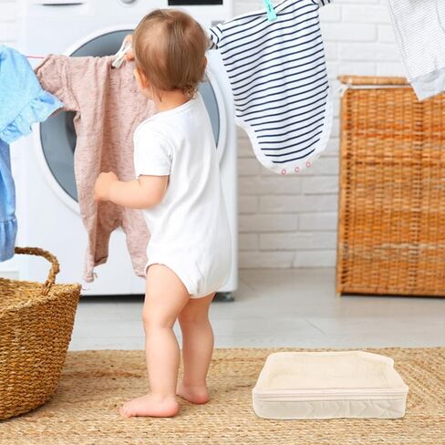 Abaodam Portable Diaper Storage Bag with Large Capacity and Waterproof Polyester Material, Travel-friendly Organizer for Diapers and Wipes, for Extended Trips and On-the-go in Kuwait