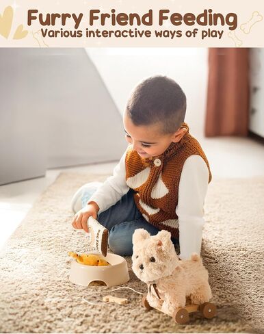 ROBUD Baby Push Walker, Dog Pull Toy for Toddlers 2+ Years, Baby Pull Toy with Wheels for Role Play & First Steps, Developmental Walking Aid Gift for Boys Girls (Birthday/Indoor Play) in Kuwait