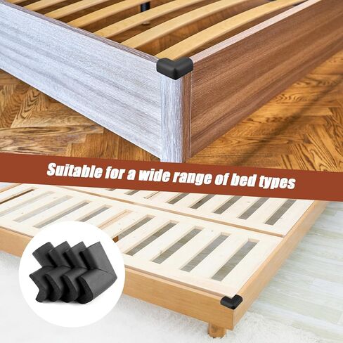 4Pcs Bed Frame Corner Protector, Soft Foam Rubber Guards Bumpers Safe Impact Absorption Edge Desk Furniture Safety Cover Bumpers for Bed Frame Table Cabinet Furniture Corner, Black in Kuwait