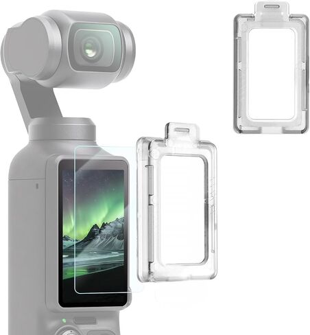 K&F CONCEPT AR Screen Protector Compatible with DJI Osmo Pocket 4&3, Pocket 4&3 Accessories Tempered Glass Screen Protector, 9H Hardness with Dust-Free Alignment Kit, Anti-Glare Anti-Fingerprint Anti-Scratch, Bubble-Free Installation in Kuwait